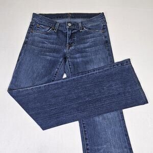 7 FOR ALL MANKIND Bootcut Jeans Y2K Low Rise Womens Retro Blue Stretch Denim 27